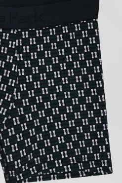 Boxer en coton stretch à micro-motifs vert