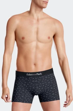 Boxer en coton stretch bleu marine micro-motifs nœuds papillon