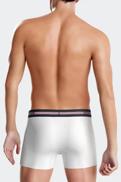 Boxer en coton stretch blanc