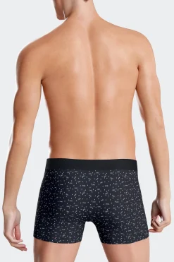 Boxer en coton stretch bleu marine micro-motifs nœuds papillon