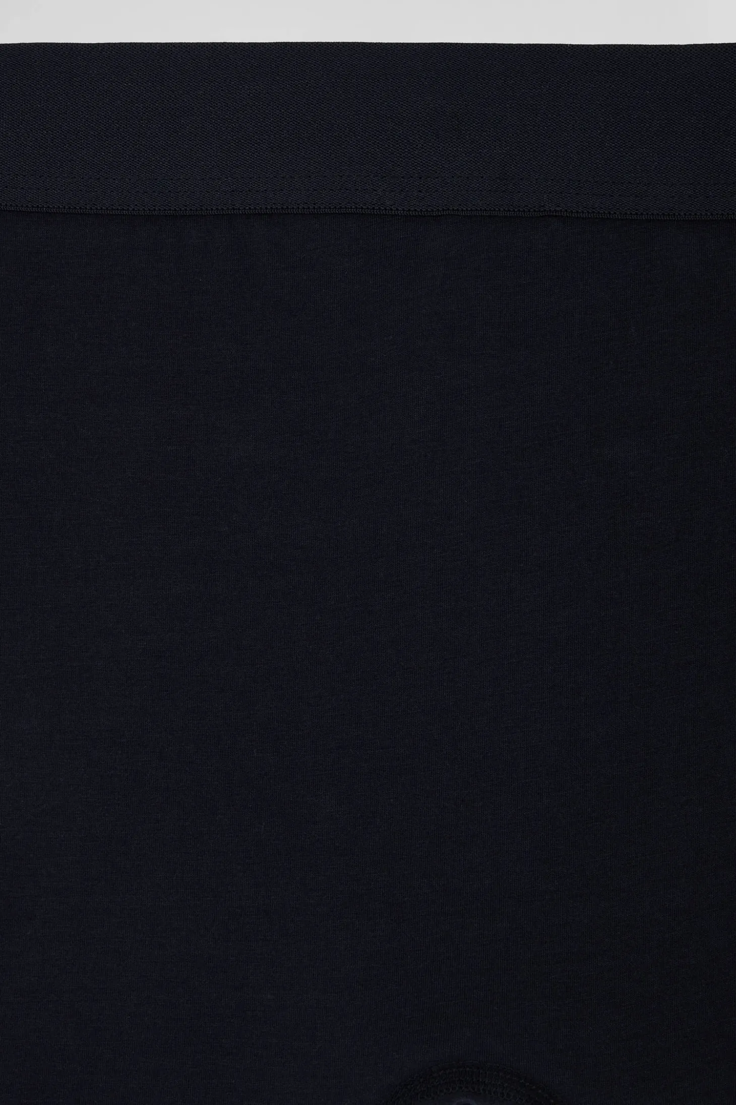 Boxer en coton stretch bleu marine à passepoil rose