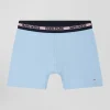 Boxer en coton stretch élastique taille siglé ciel