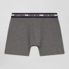 Boxer en coton stretch élastique taille siglé gris anthracite