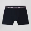 Boxer en coton stretch élastique taille siglé bleu marine