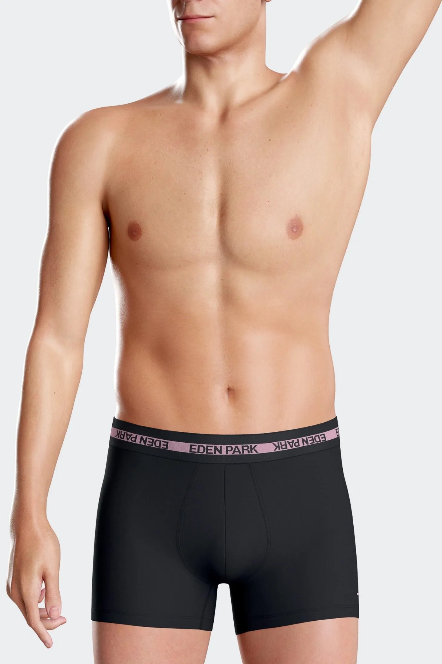 Boxer en coton stretch élastique taille siglé bleu marine