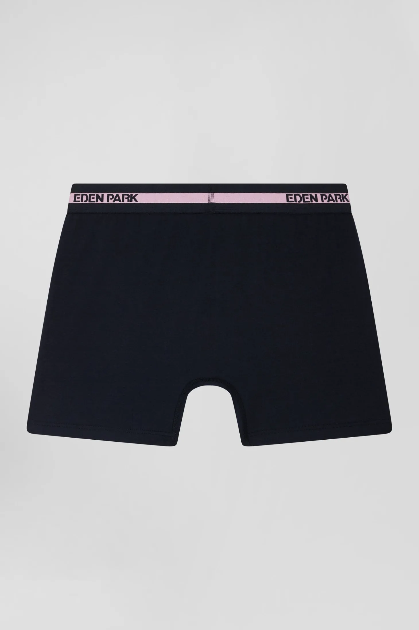 Boxer en coton stretch élastique taille siglé bleu marine