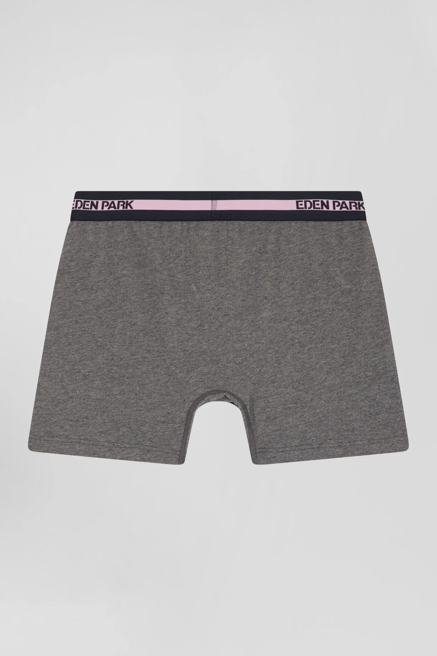Boxer en coton stretch élastique taille siglé gris anthracite