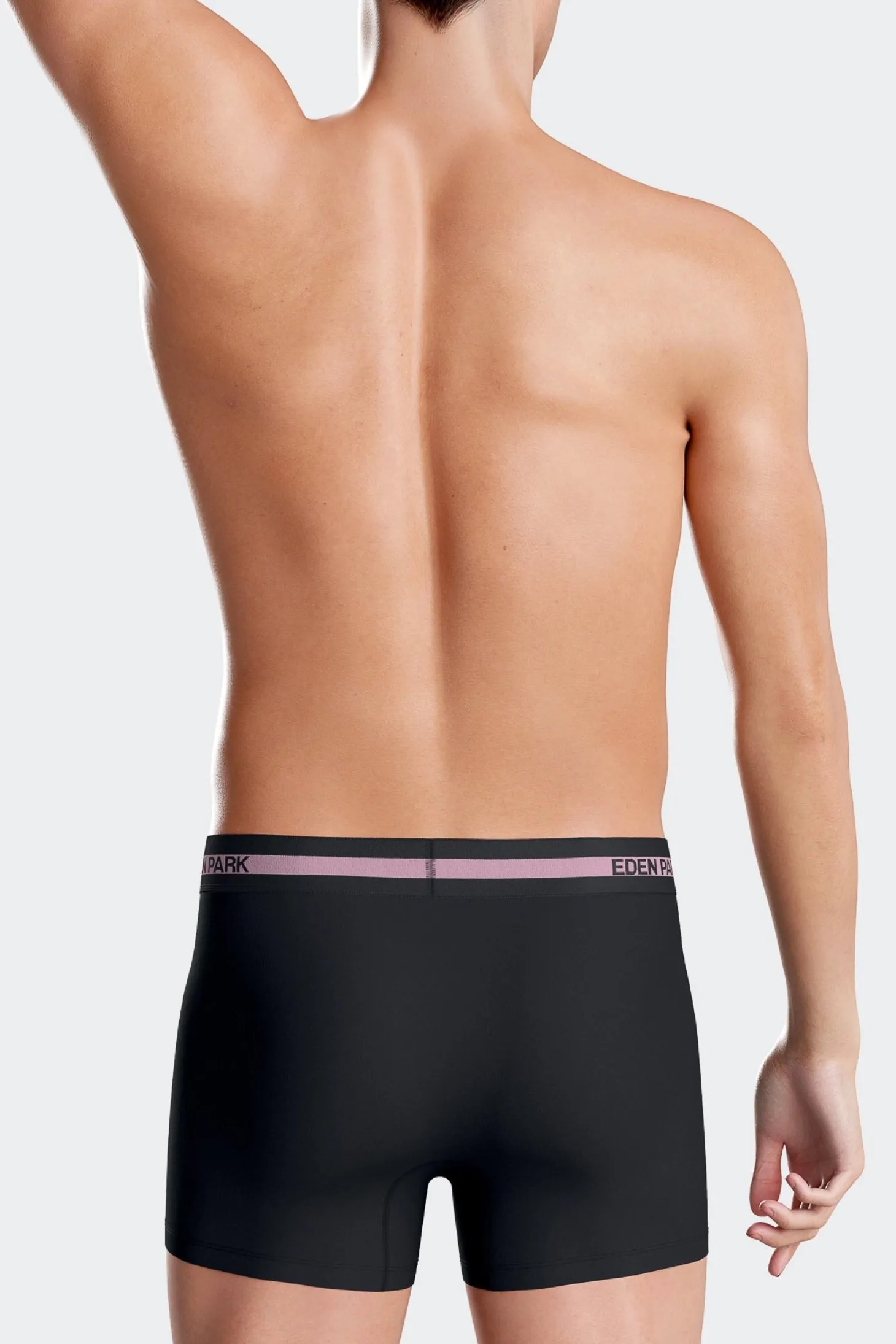 Boxer en coton stretch élastique taille siglé bleu marine