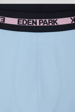 Boxer en coton stretch élastique taille siglé ciel