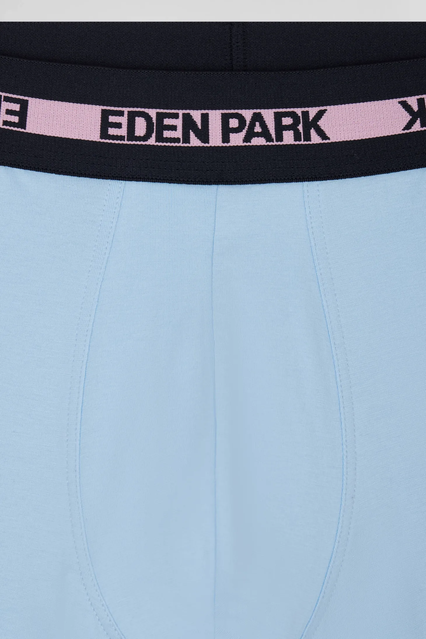Boxer en coton stretch élastique taille siglé ciel