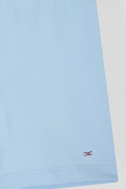 Boxer en coton stretch élastique taille siglé ciel