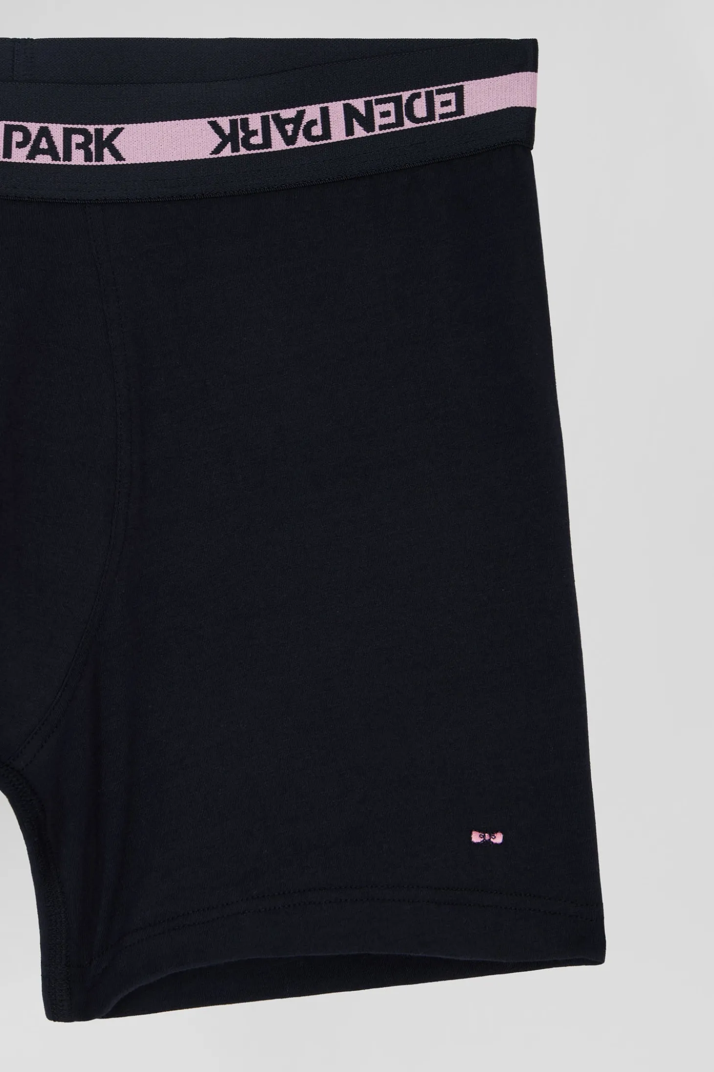 Boxer en coton stretch élastique taille siglé bleu marine