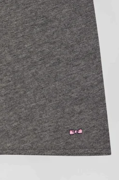 Boxer en coton stretch élastique taille siglé gris anthracite
