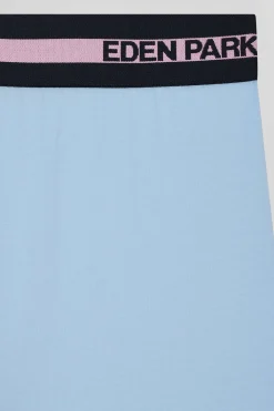 Boxer en coton stretch élastique taille siglé ciel