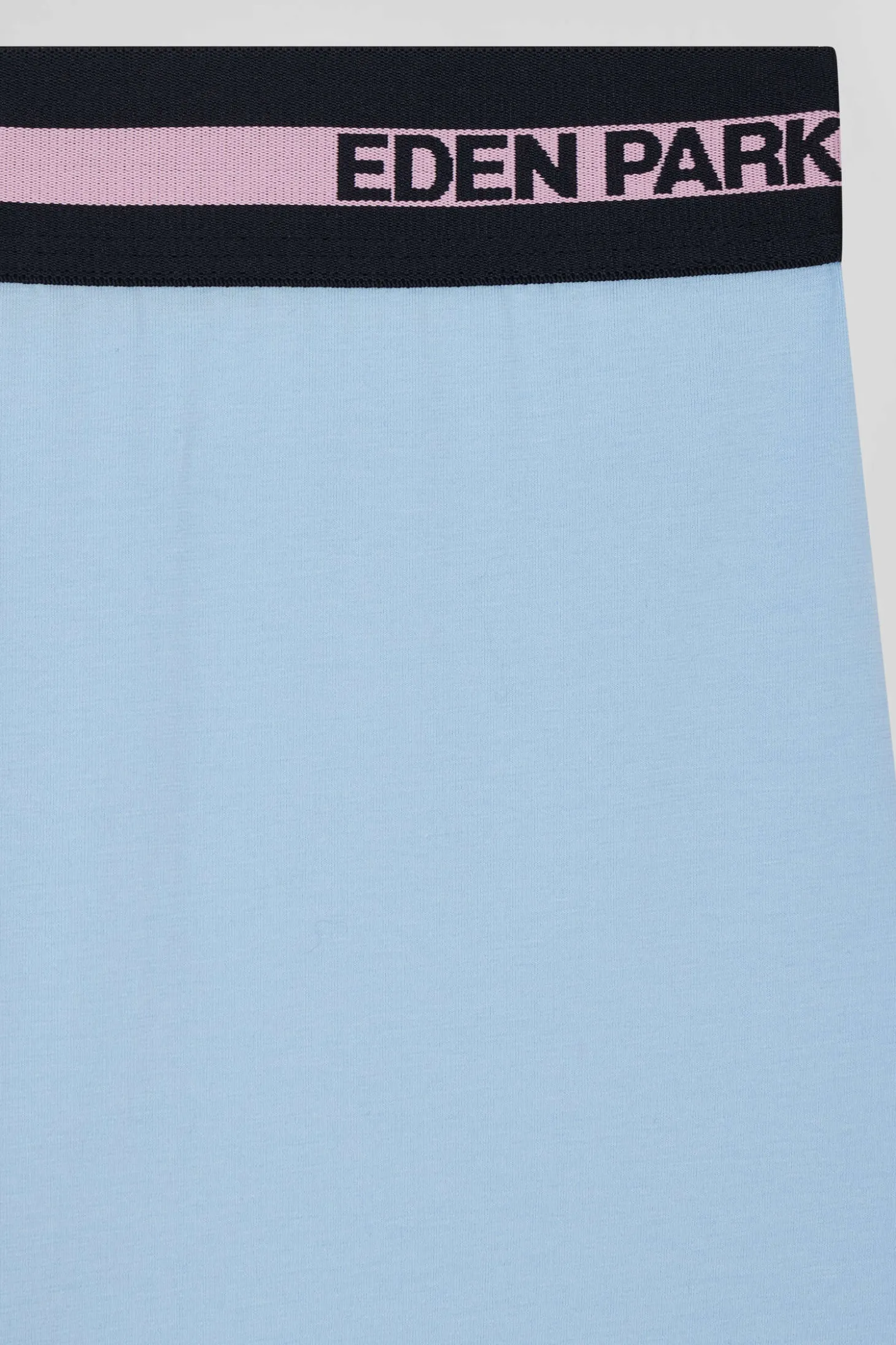 Boxer en coton stretch élastique taille siglé ciel