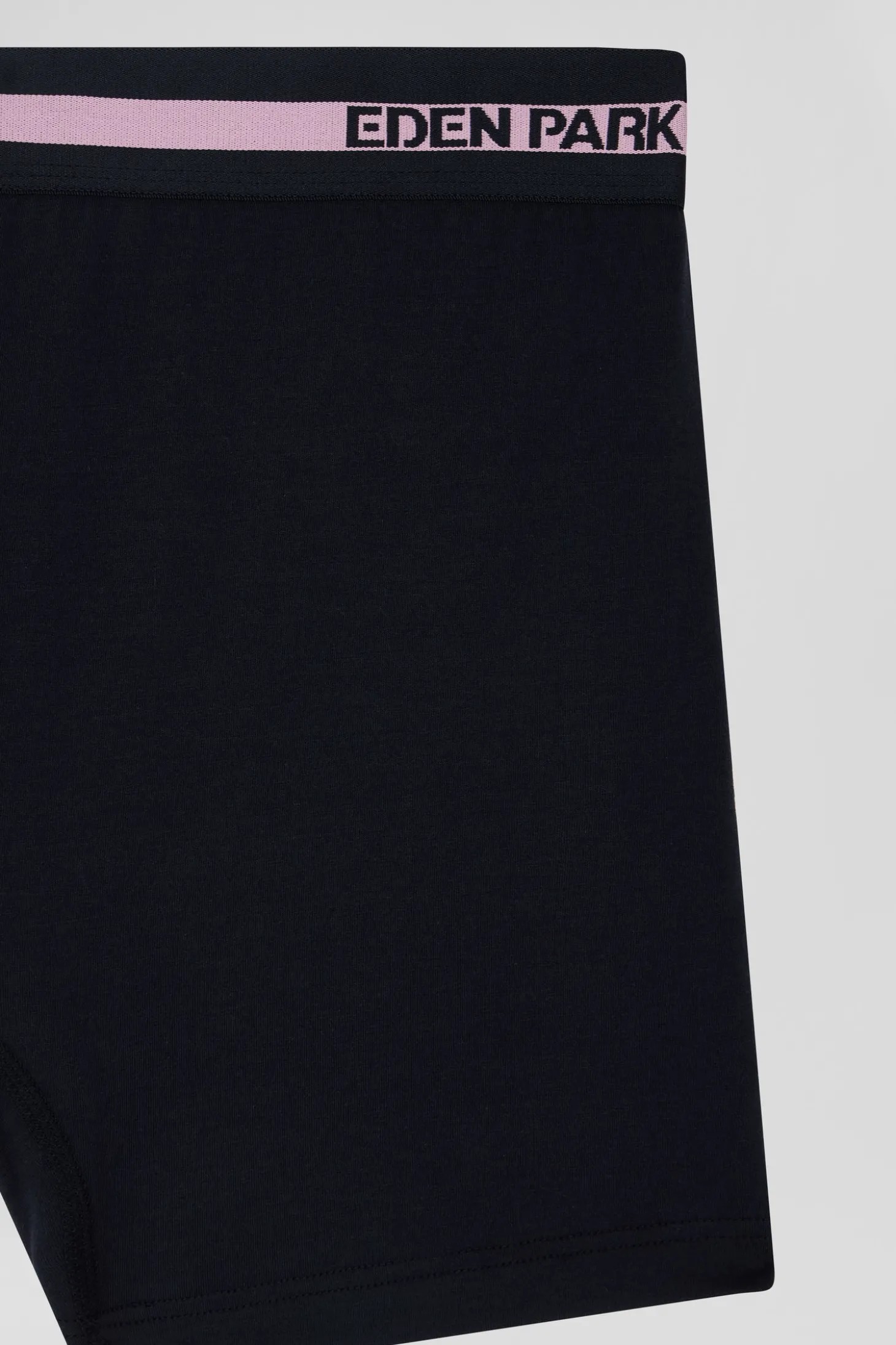 Boxer en coton stretch élastique taille siglé bleu marine