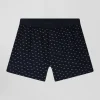 Boxer en jersey de coton stretch bleu marine à micromotifs
