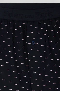 Boxer en jersey de coton stretch bleu marine à micromotifs