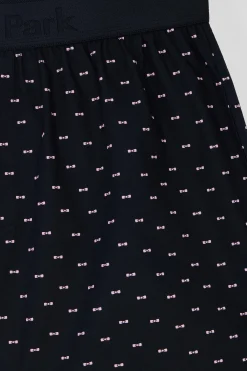 Boxer en jersey de coton stretch bleu marine à micromotifs