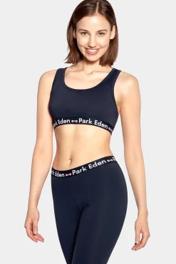 Brassière en jersey de coton stretch bleu marine