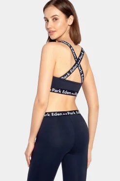 Brassière en jersey de coton stretch bleu marine