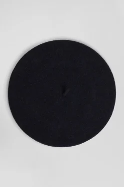 Béret en laine bleu marine