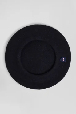 Béret en laine bleu marine
