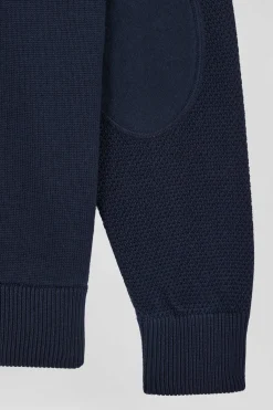 Cardigan en coton avec broderie au dos bleu marine