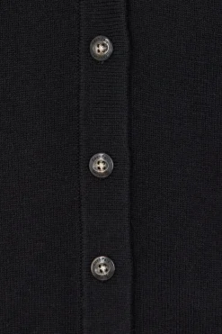Cardigan en laine et coton gris anthracite coupe Relaxed