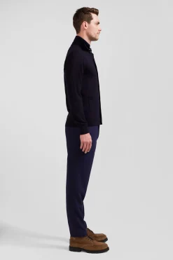 Cardigan en laine mérinos bleu marine coupe Regular
