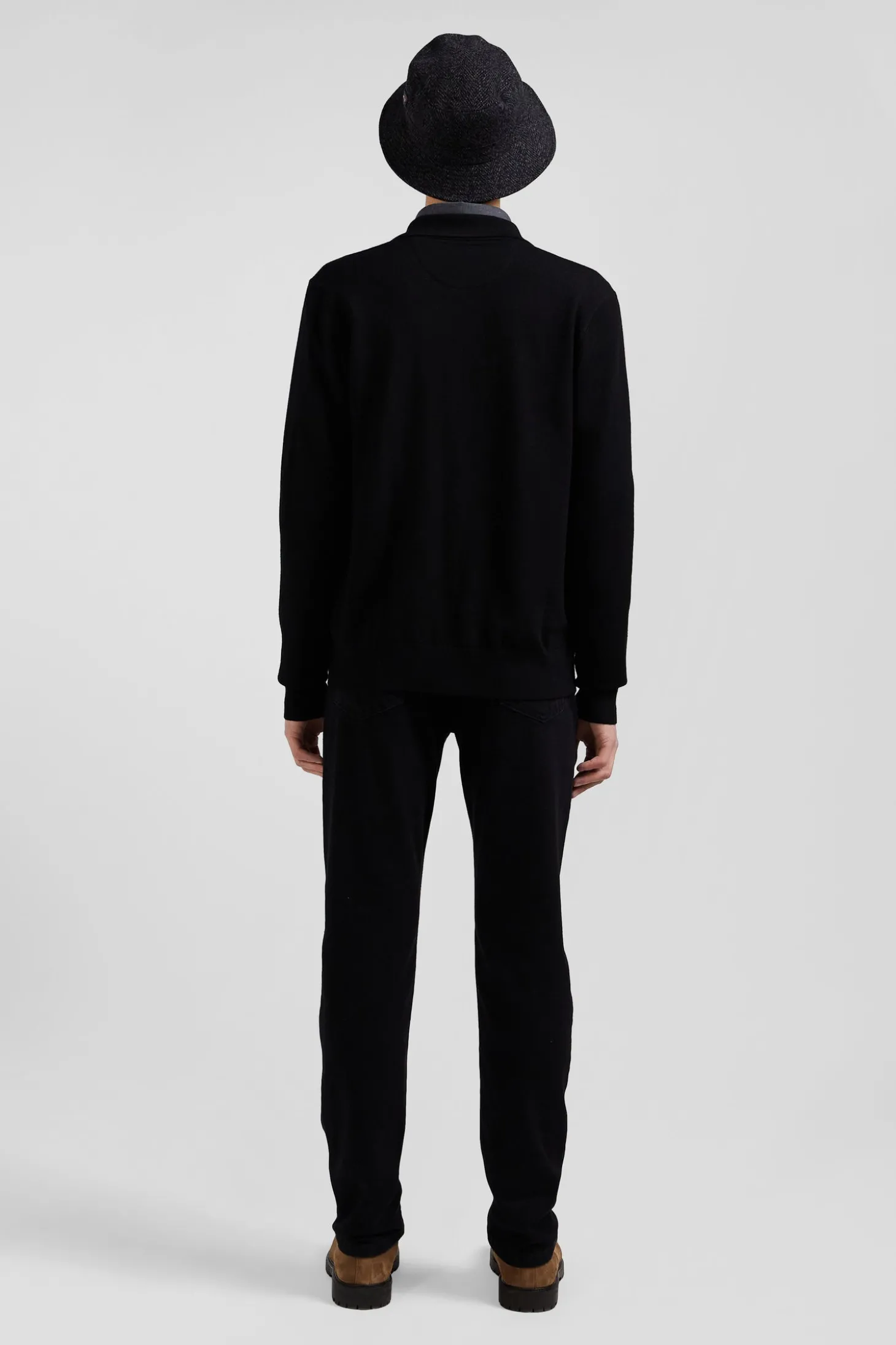 Cardigan en laine mérinos noir coupe Regular