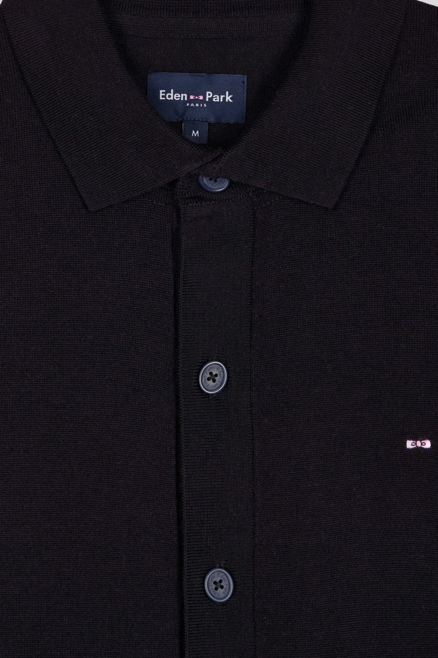 Cardigan en laine mérinos bleu marine coupe Regular