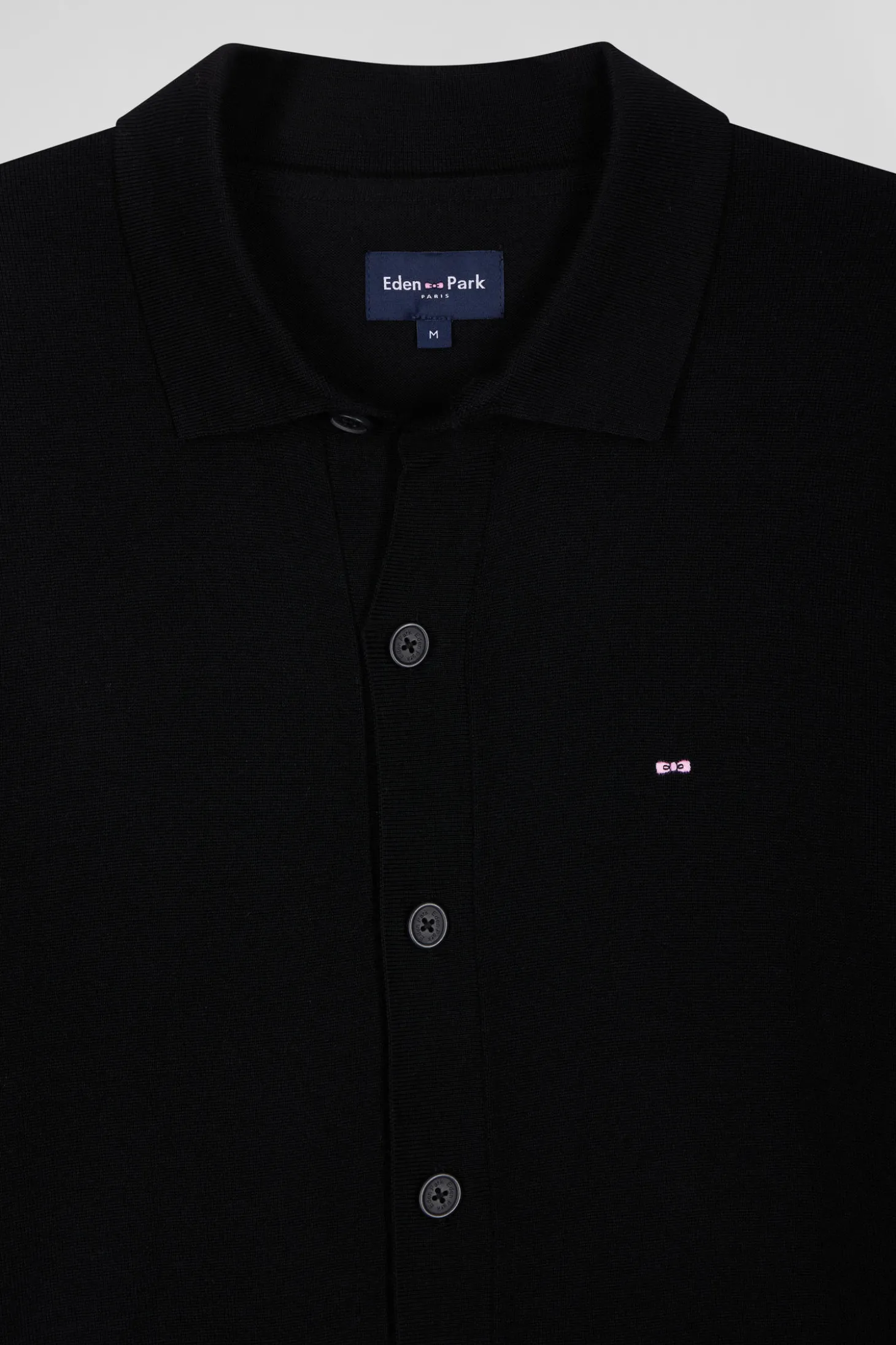 Cardigan en laine mérinos noir coupe Regular
