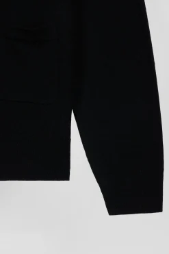 Cardigan en laine mérinos noir coupe Regular