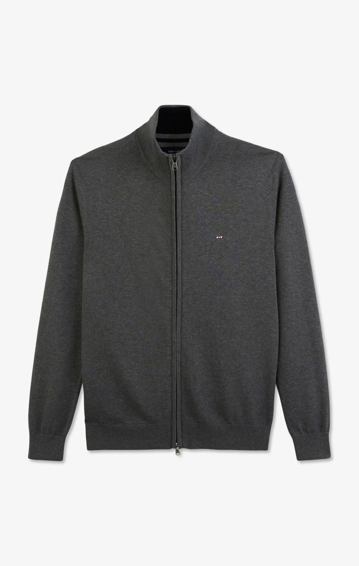 Cardigan gris zippé en coton