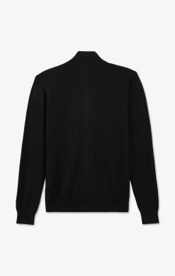 Cardigan noir zippé en coton