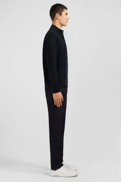 Cardigan noir zippé en coton