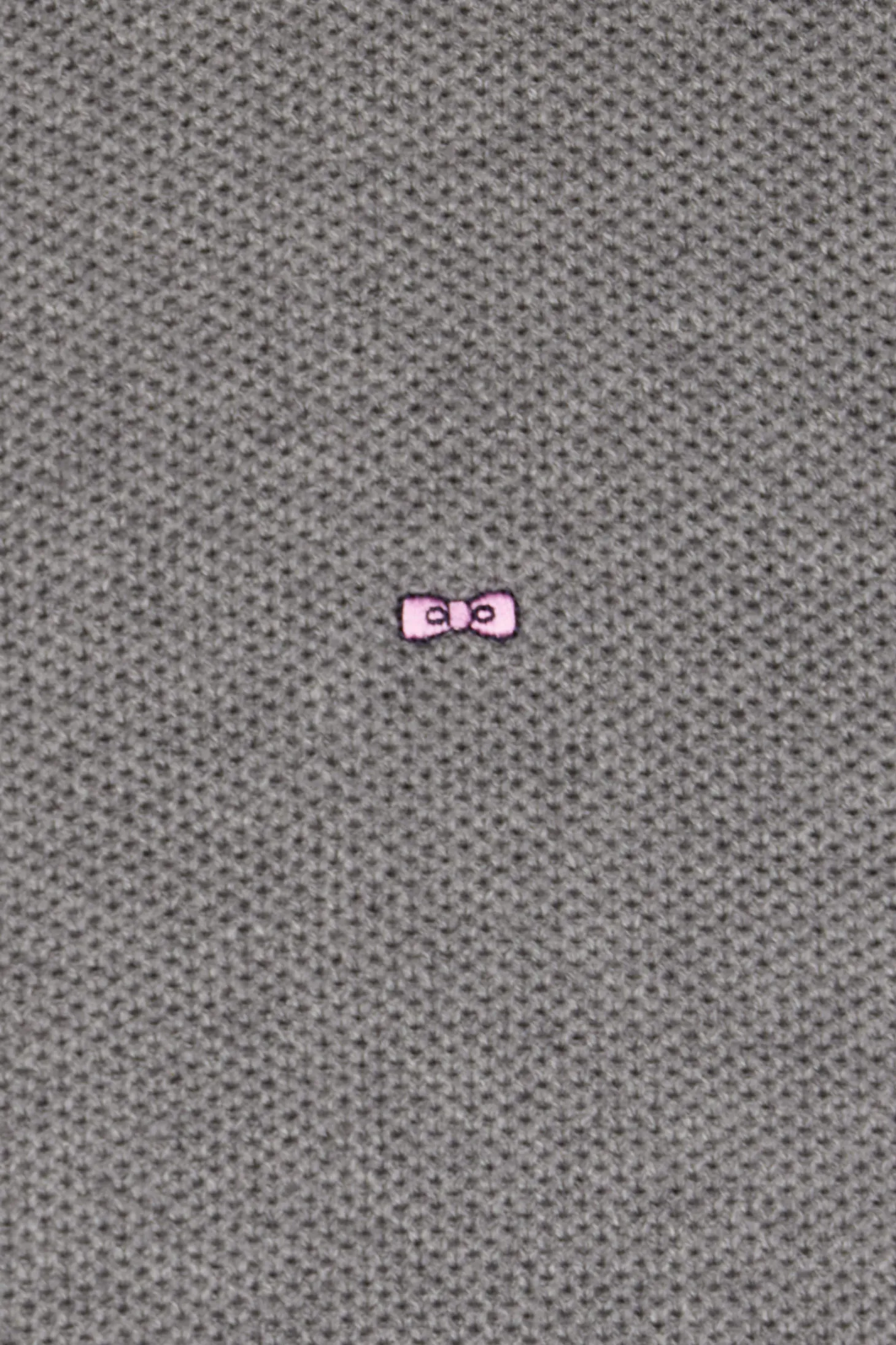 Cardigan zippé à col montant uni gris chiné en coton