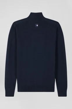 Cardigan zippé en coton bleu marine coupe Regular badge gomme détails XV de France tricolore