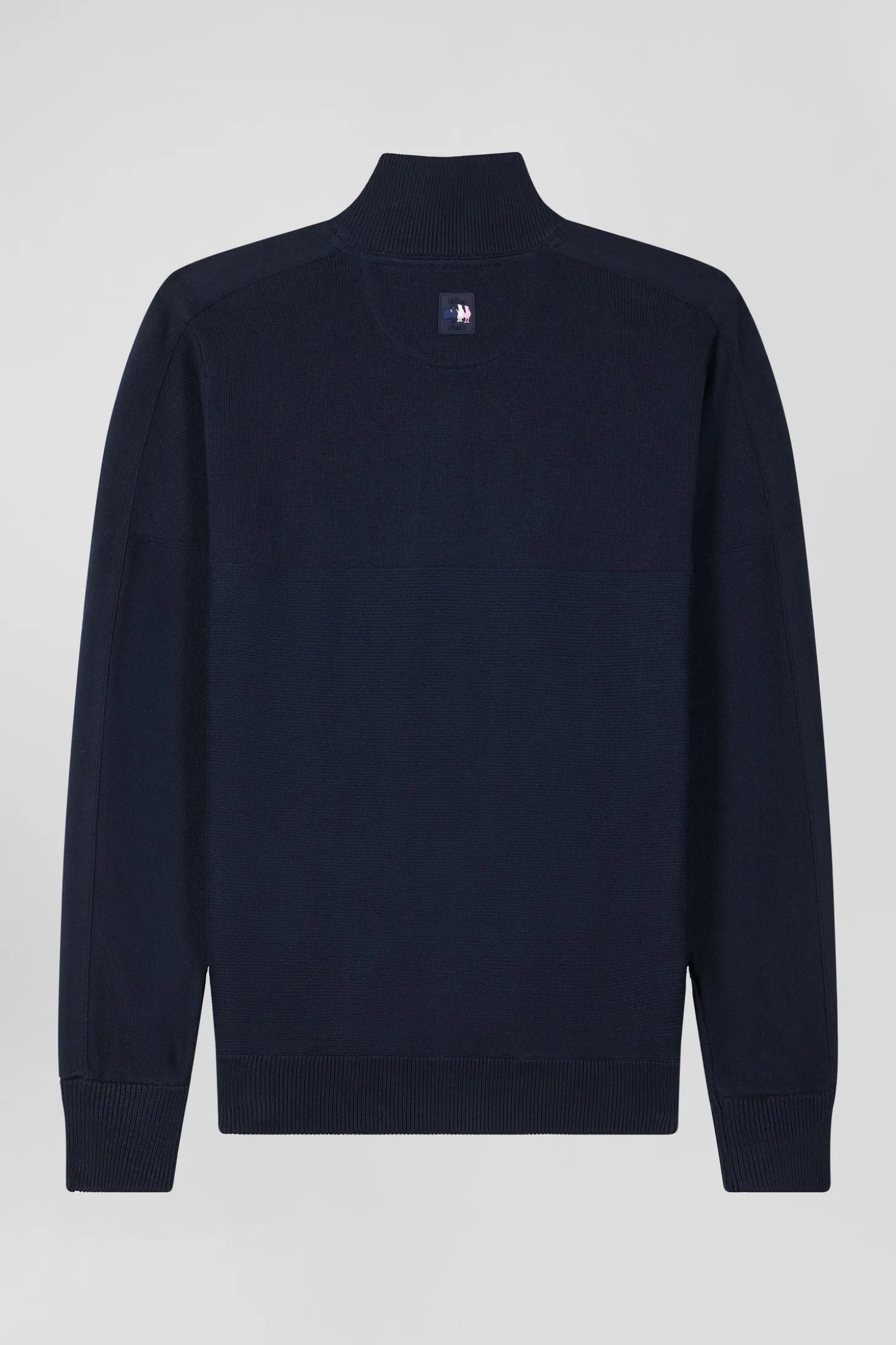 Cardigan zippé en coton bleu marine coupe Regular badge gomme détails XV de France tricolore