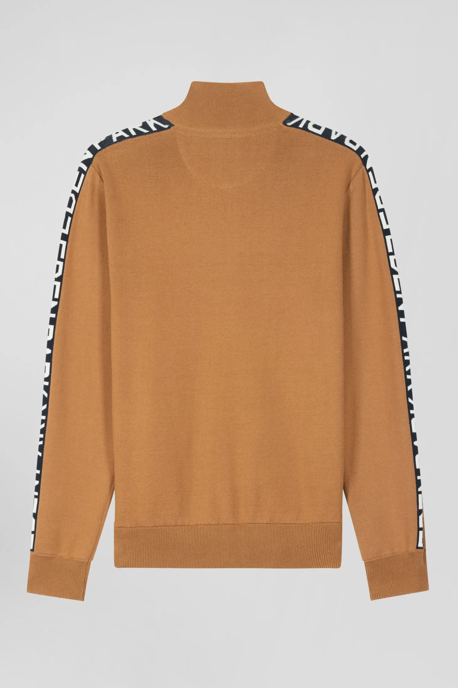 Cardigan zippé en coton milano camel coupe Regular