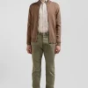 Cardigan zippé en laine et coton uni camel