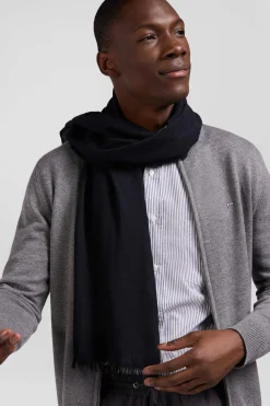 Cardigan zippé en laine et coton uni gris