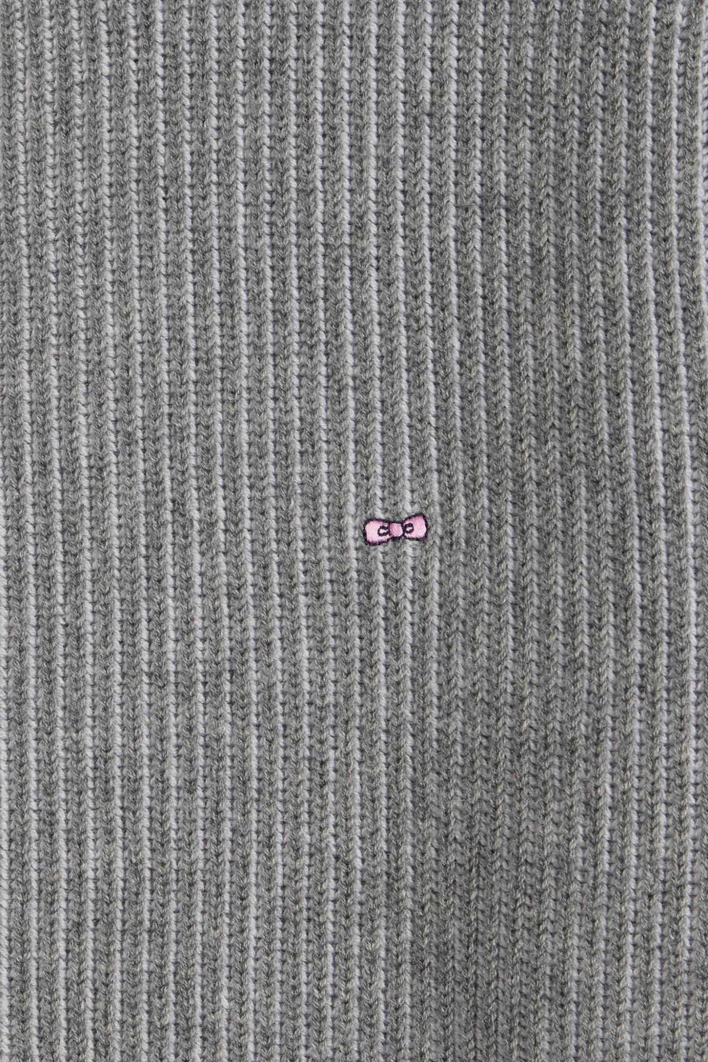Cardigan zippé en laine et coton gris coupe Regular