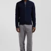 Cardigan zippé XV de France en coton bleu marine coupe Regular