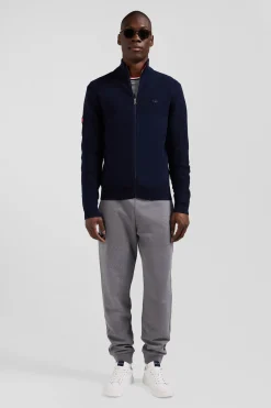 Cardigan zippé XV de France en coton bleu marine coupe Regular