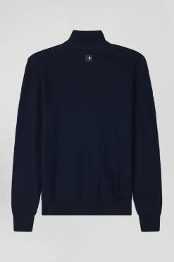 Cardigan zippé XV de France en coton bleu marine coupe Regular