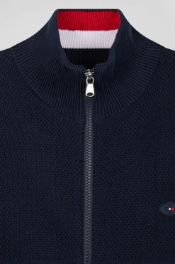 Cardigan zippé XV de France en coton bleu marine coupe Regular