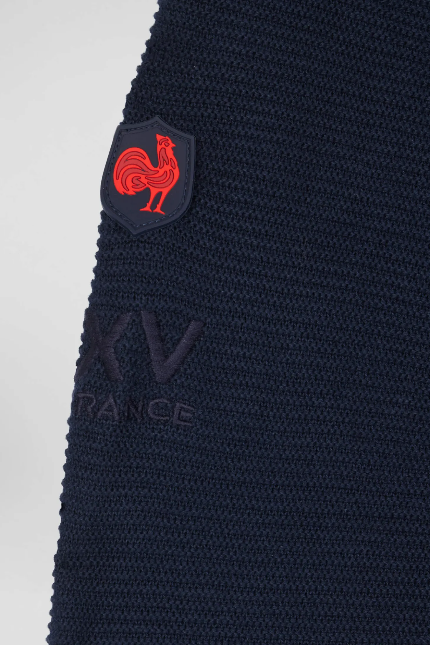 Cardigan zippé XV de France en coton bleu marine coupe Regular