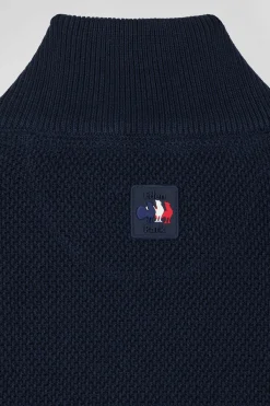 Cardigan zippé XV de France en coton bleu marine coupe Regular